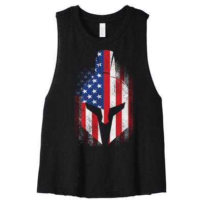 US American Spartan Women's Racerback Cropped Tank