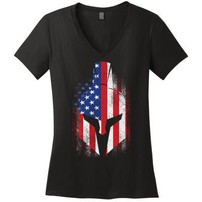 US American Spartan Women's V-Neck T-Shirt
