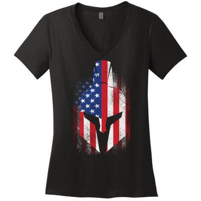 US American Spartan Women's V-Neck T-Shirt