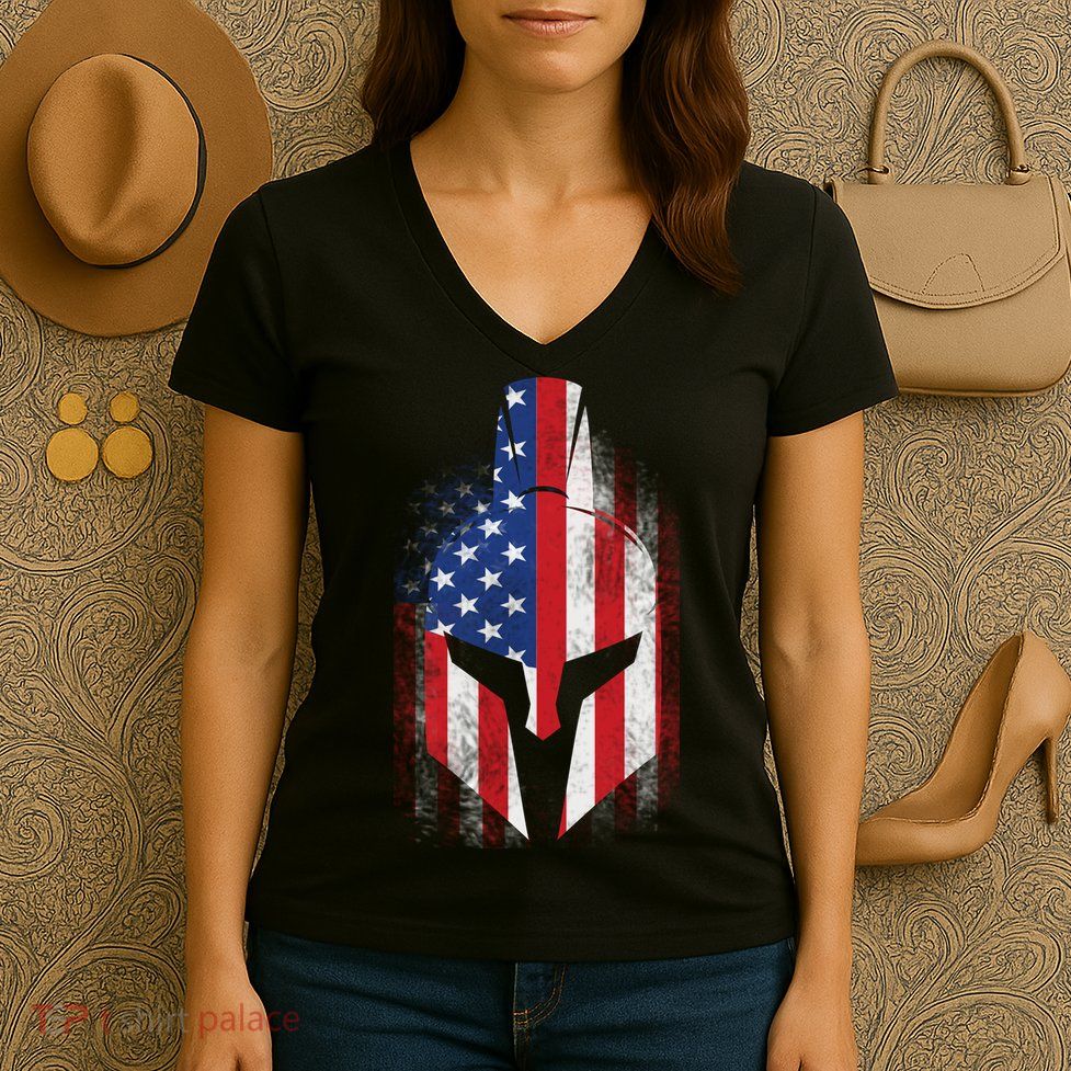 US American Spartan Women's V-Neck T-Shirt