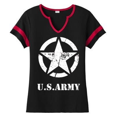 US Army Vintage Logo Ladies Halftime Notch Neck Tee