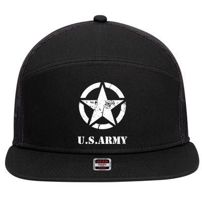 US Army Vintage Logo 7 Panel Mesh Trucker Snapback Hat