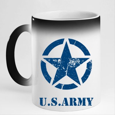 US Army Vintage Logo 11oz Black Color Changing Mug