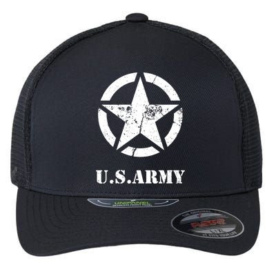 US Army Vintage Logo Flexfit Unipanel Trucker Cap