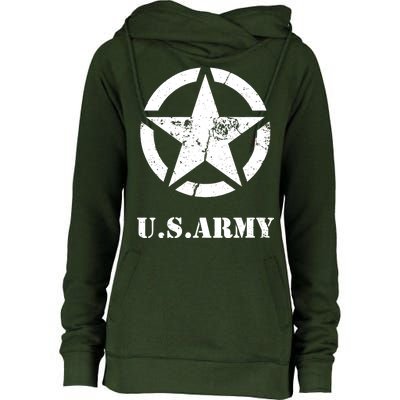 US Army Vintage Logo Womens Funnel Neck Pullover Hood