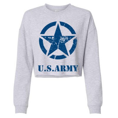 US Army Vintage Logo Cropped Pullover Crew