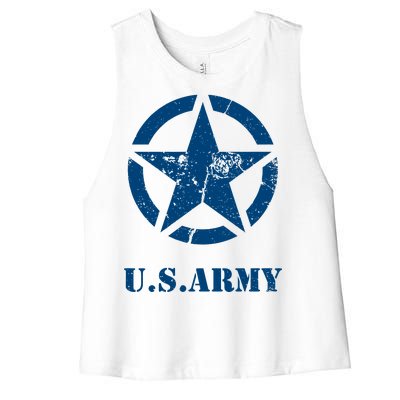 US Army Vintage Logo Women's Racerback Cropped Tank