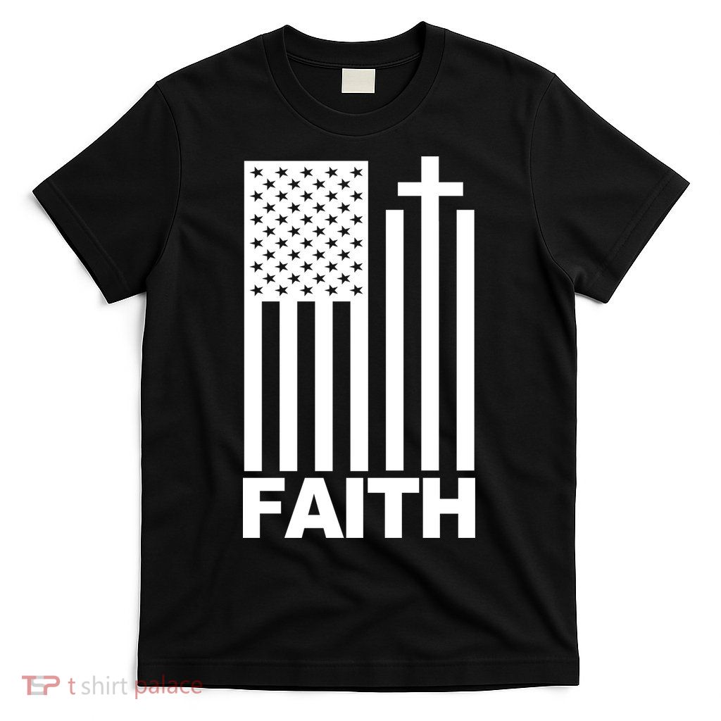 US Christian Cross Flag Faith T-Shirt