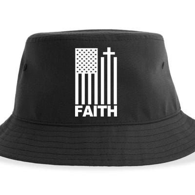 US Christian Cross Flag Faith Sustainable Bucket Hat