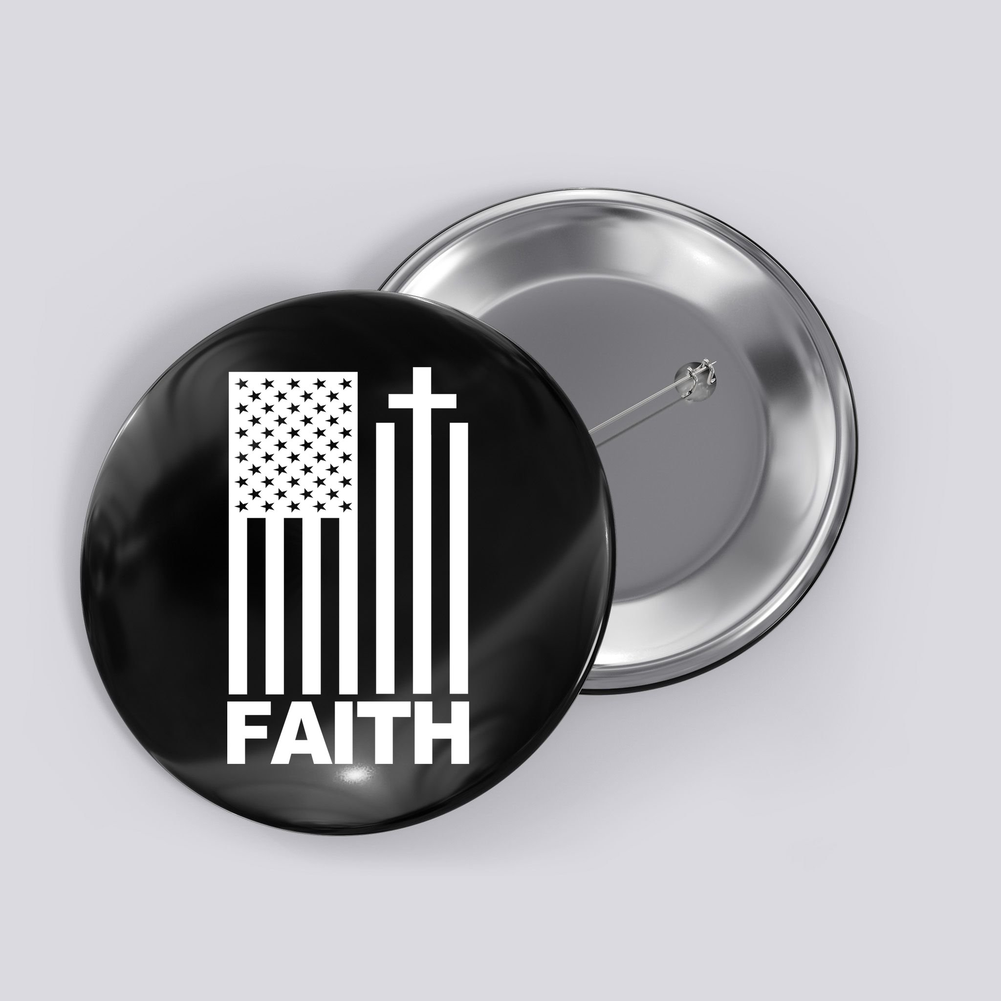 US Christian Cross Flag Faith Button
