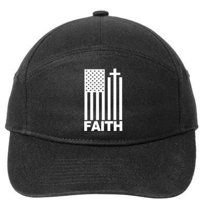 US Christian Cross Flag Faith 7-Panel Snapback Hat