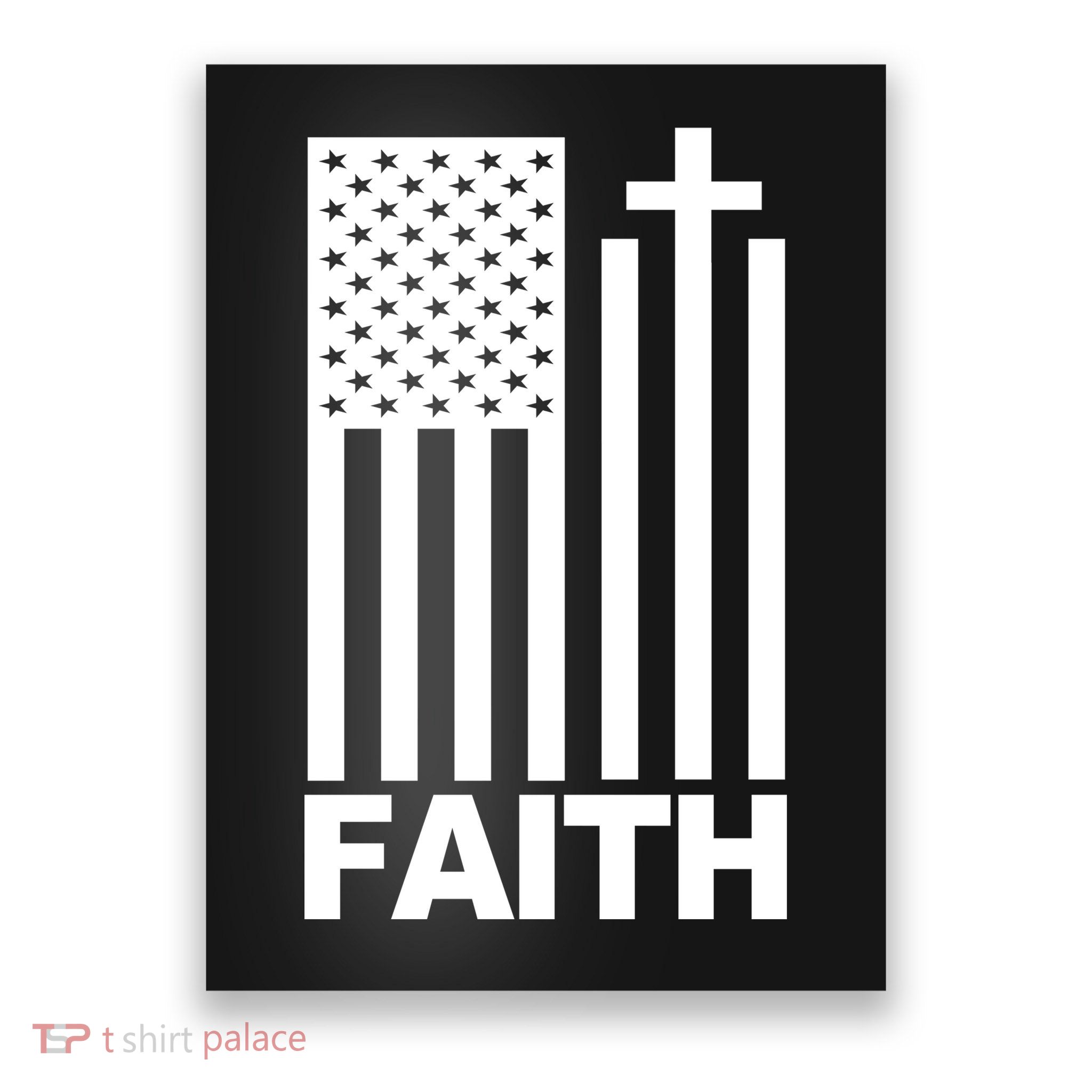US Christian Cross Flag Faith Poster
