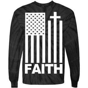 US Christian Cross Flag Faith Tie-Dye Long Sleeve Shirt