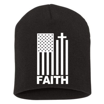 US Christian Cross Flag Faith Short Acrylic Beanie