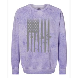 US Gun Flag Colorblast Crewneck Sweatshirt