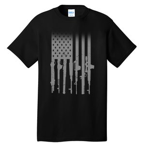 US Gun Flag Tall T-Shirt