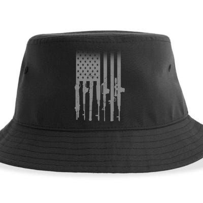 US Gun Flag Sustainable Bucket Hat