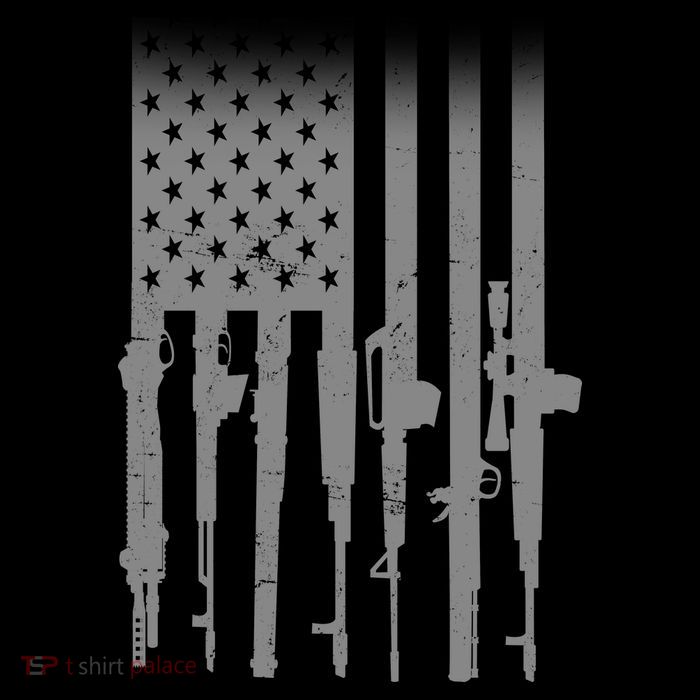 US Gun Flag Button