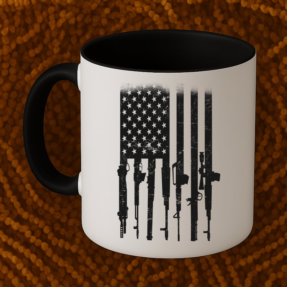US Gun Flag Mug