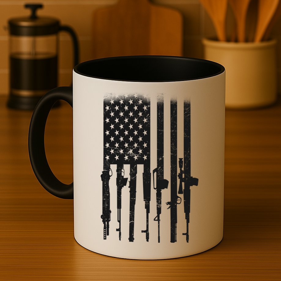 US Gun Flag Mug
