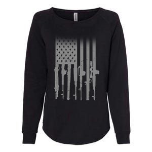 US Gun Flag Womens California Wash Sweatshirt