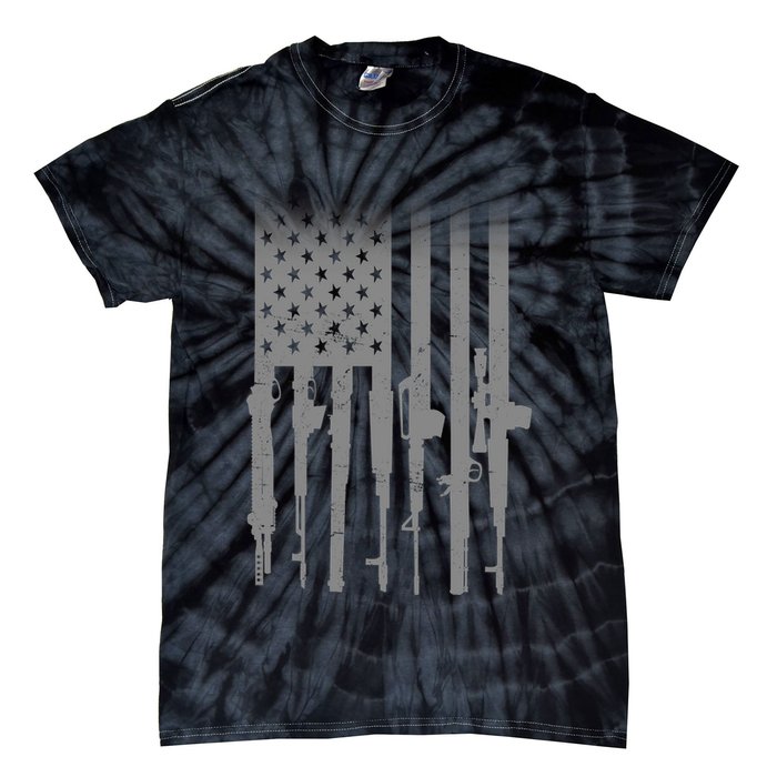 US Gun Flag Tie-Dye T-Shirt