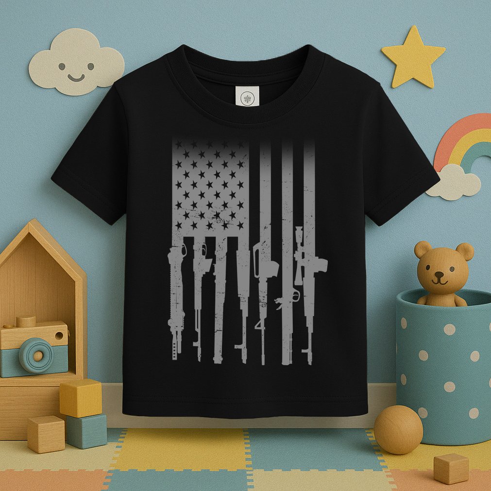 US Gun Flag Toddler T-Shirt