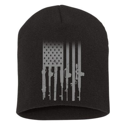 US Gun Flag Short Acrylic Beanie