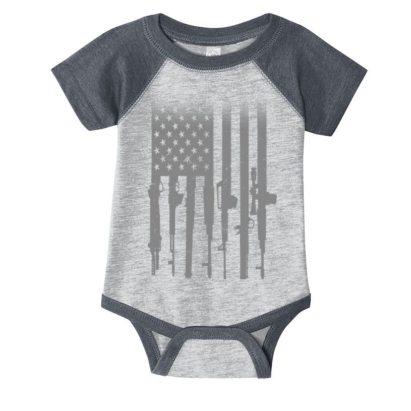 US Gun Flag Infant Baby Jersey Bodysuit