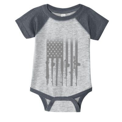 US Gun Flag Infant Baby Jersey Bodysuit