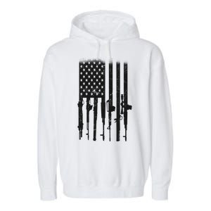 US Gun Flag Garment-Dyed Fleece Hoodie