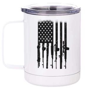 US Gun Flag 12 oz Stainless Steel Tumbler Cup