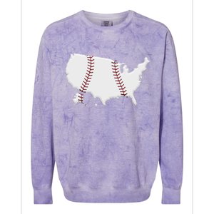 US Map American Baseball Colorblast Crewneck Sweatshirt