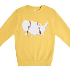 US Map American Baseball Premium Crewneck Sweatshirt