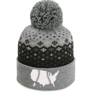 US Map American Baseball The Baniff Cuffed Pom Beanie