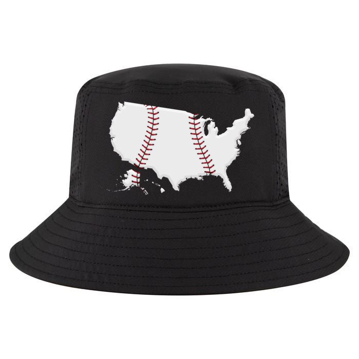 US Map American Baseball Cool Comfort Performance Bucket Hat
