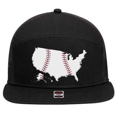 US Map American Baseball 7 Panel Mesh Trucker Snapback Hat