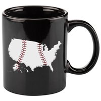 US Map American Baseball 11oz C Handle Ceramic Mug