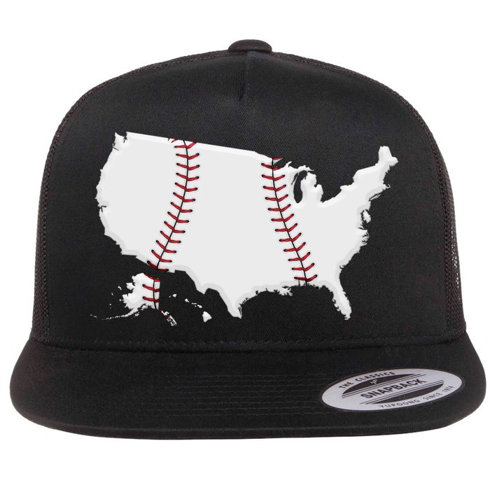 US Map American Baseball Flatbill Hat