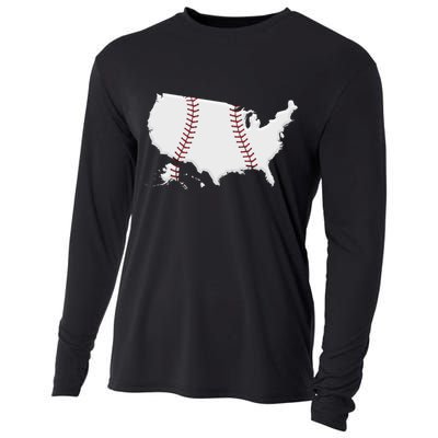 US Map American Baseball Cooling Performance Long Sleeve Crew