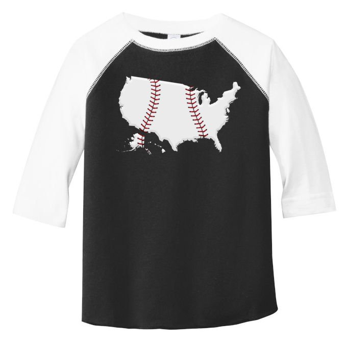 US Map American Baseball Toddler Fine Jersey T-Shirt