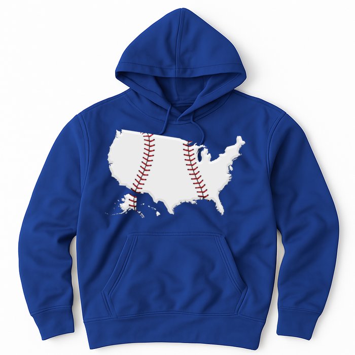 US Map American Baseball Hoodie
