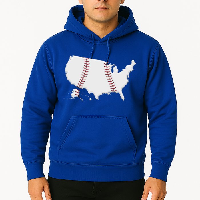 US Map American Baseball Hoodie
