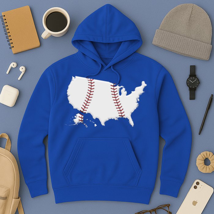 US Map American Baseball Hoodie