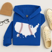 US Map American Baseball Hoodie