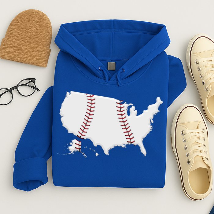 US Map American Baseball Hoodie