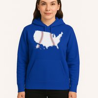 US Map American Baseball Hoodie