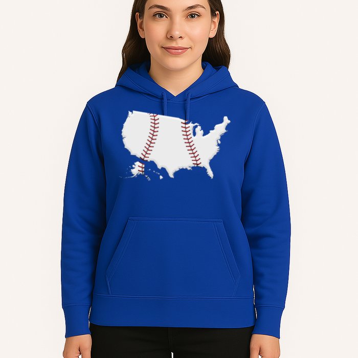 US Map American Baseball Hoodie