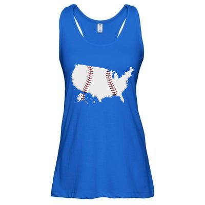 US Map American Baseball Ladies Essential Flowy Tank