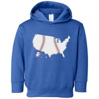 US Map American Baseball Toddler Hoodie